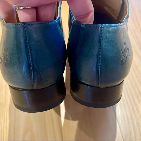 John Fluevog BIBLIO FLORENCE RIBBON LACE-UP SHOES Blue/Green size 11 - Picture 8 of 8